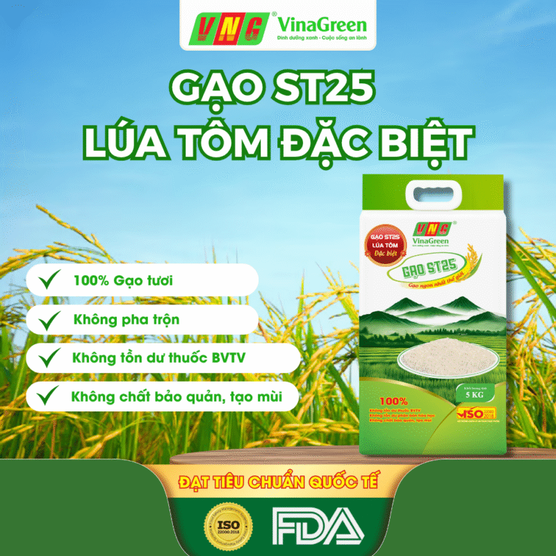 Gạo ST25 Lúa Tôm VinaGreen