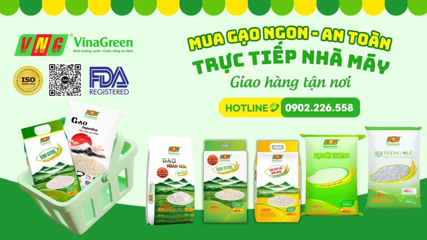 Nhà Máy Gạo Sạch Cao Cấp VinaGreen - Gạo Sạch Đáp Chuẩn Xuất Khẩu